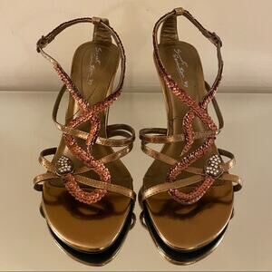 Sweet Seventeen Snake Sandal Heels